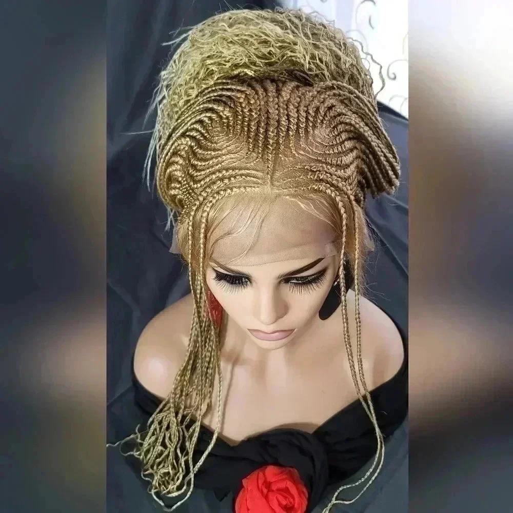 Braided Wig: African-Inspired, feeding cornrows blond Human-Synthetic NWT - Picture 9 of 17